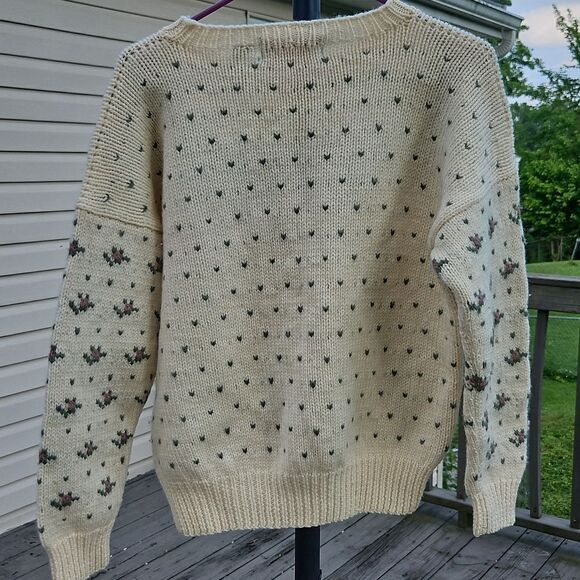 Vintage Outback Red Wool Floral Sweater Size S - Picture 7 of 7